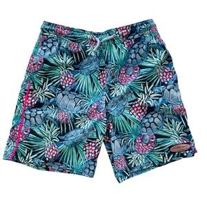 Vineyard Vines Sea turtle Blue Blazer Printed 
Chappy board shorts Size Medium